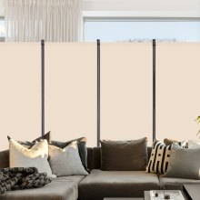 VEVOR Room Divider 4 Panels Fabric Room Privacy Screen for Office Bedroom Beige