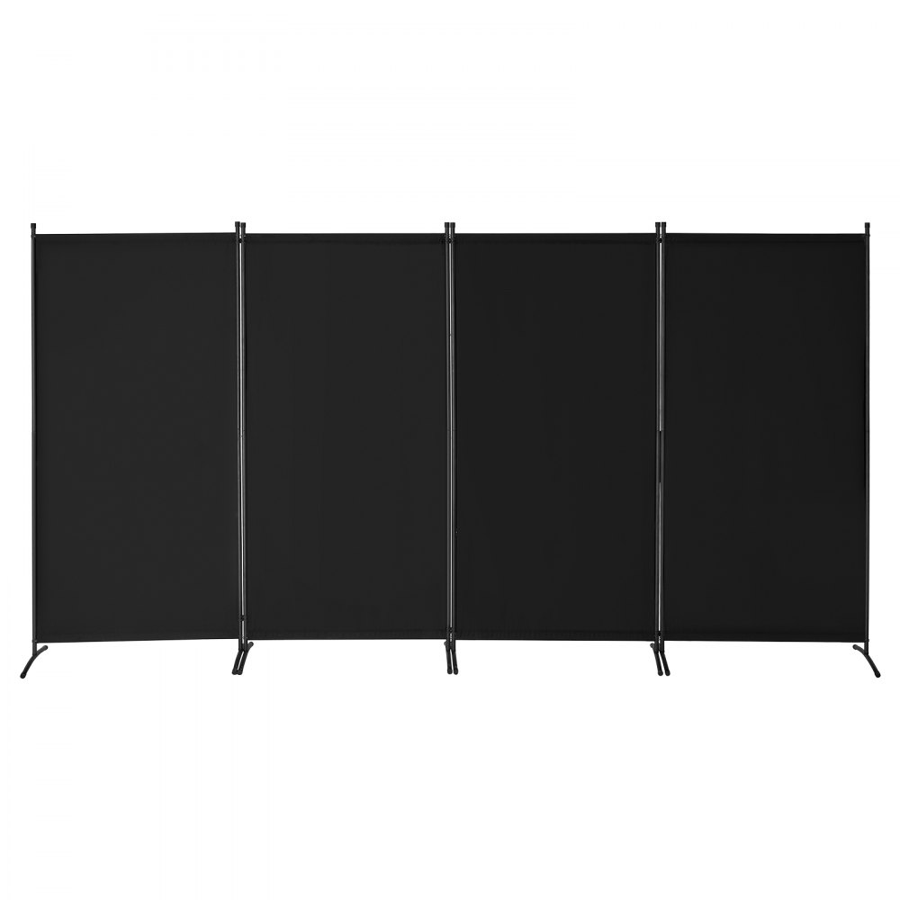 VEVOR Room Divider, 4 Panels Room Divider, Folding Privacy Screen and Portable Partition Divider for Room Separation, Freestanding Room Partitions for Office, Bedroom, Study, Black