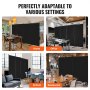 VEVOR Room Divider 4 Panels Fabric Privacy Screen for Office Bedroom Black