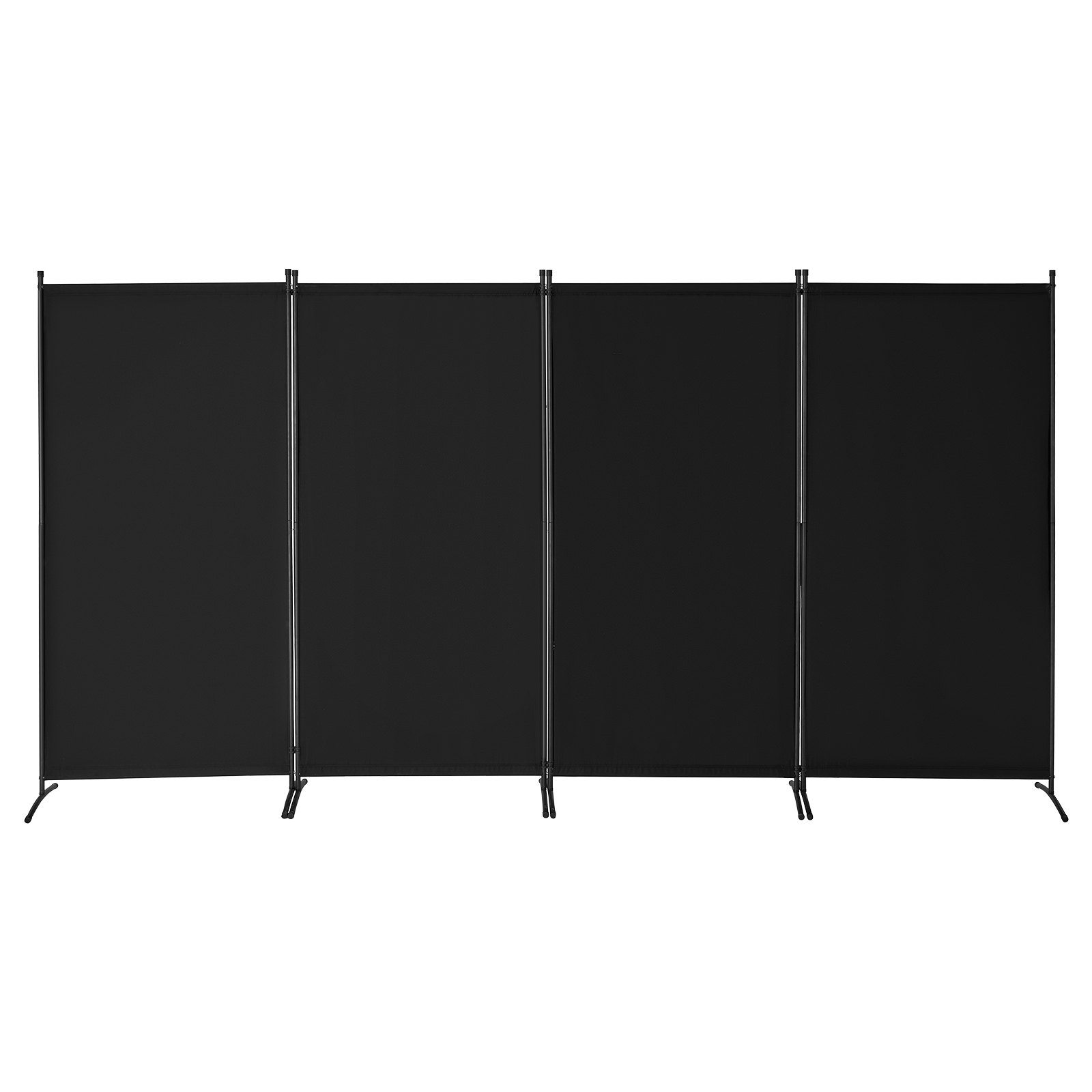VEVOR Room Divider, 4 Panels Room Divider, Folding Privacy Screen and Portable Partition Divider for Room Separation, Freestanding Room Partitions for Office, Bedroom, Study, Black
