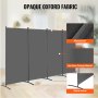 VEVOR Room Divider 4 Panels Fabric Room Privacy Screen for Office Bedroom Grey