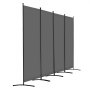VEVOR Room Divider, 4 Panels Room Divider, Folding Privacy Screen and Portable Partition Divider for Room Separation, Freestanding Room Partitions for Office, Bedroom, Study, Grey