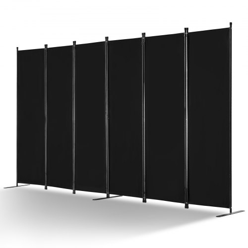 VEVOR Room Divider, 6 Panel Room Divider, Folding Privacy Screen and Portable Partition Divider for Room Separation, Freestanding Room Partitions for Office, Bedroom, Study, Black