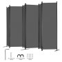 VEVOR Room Divider 6 Panels Fabric Room Privacy Screen for Office Bedroom Grey