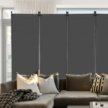 VEVOR Room Divider 6 Panels Fabric Room Privacy Screen for Office Bedroom Grey