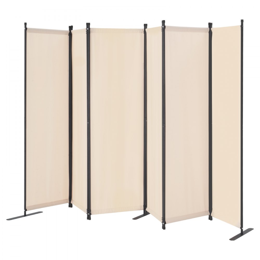 VEVOR Room Divider, 6 Panels Room Divider, Folding Privacy Screen and Portable Partition Divider for Room Separation, Freestanding Room Partitions for Office, Bedroom, Study, Beige