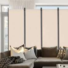 VEVOR Room Divider, 6 Panel Room Divider, Folding Privacy Screen and Portable Partition Divider for Room Separation, Freestanding Room Partitions for Office, Bedroom, Living Room, Beige