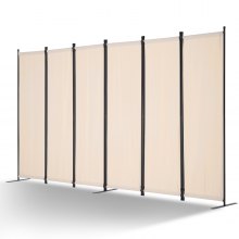 VEVOR Room Divider, 6 Panel Room Divider, Folding Privacy Screen and Portable Partition Divider for Room Separation, Freestanding Room Partitions for Office, Bedroom, Living Room, Beige