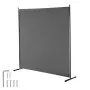 VEVOR Room Divider, Single Panel Room Divider, 6FT Privacy Screen Indoor, Partition Divider for Room Separation, Freestanding Room Divider Panel for Office, Bedroom, Grey