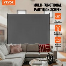 VEVOR Room Divider, Single Panel Room Divider, 6FT Privacy Screen Indoor, Partition Divider for Room Separation, Freestanding Room Divider Panel for Office, Bedroom, Grey