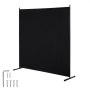 VEVOR 6FT Room Divider Single Panel Fabric Room Screen for Office Bedroom Black