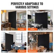 VEVOR Room Divider, Single Panel Room Divider, 6FT Privacy Screen Indoor, Partition Divider for Room Separation, Freestanding Room Divider Panel for Office, Bedroom, Black