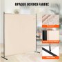 VEVOR 6FT Room Divider Single Panel Fabric Room Screen for Office Bedroom Beige