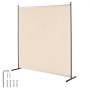 VEVOR 6FT Room Divider Single Panel Fabric Room Screen for Office Bedroom Beige