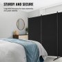 VEVOR Room Divider 3 Panels Fabric Room Privacy Screen for Office Bedroom Black