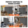 VEVOR Room Divider 3 Panels Fabric Room Privacy Screen for Office Bedroom Grey