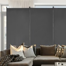 VEVOR Room Divider 3 Panels Fabric Room Privacy Screen for Office Bedroom Grey