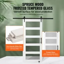 VEVOR Barn Door and Hardware Kit 42" x 84" Wood and Glass Sliding Barn Door Kit
