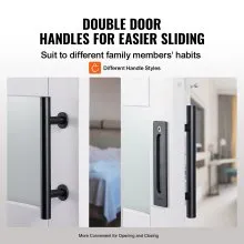 VEVOR Barn Door and Hardware Kit 30" x 84" Wood and Glass Sliding Barn Door Kit