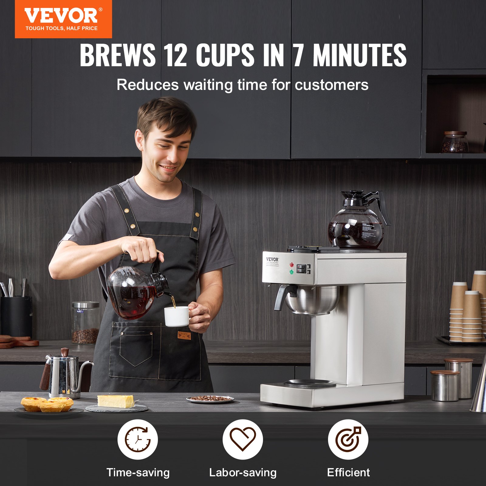 12 Cups Commercial Drip Coffee Maker with 2 Glass Carafes and 2 Warmers Office 12 Cups Commercial Drip Coffee Maker with 2 Glass Carafes and 2 Warmers Office
