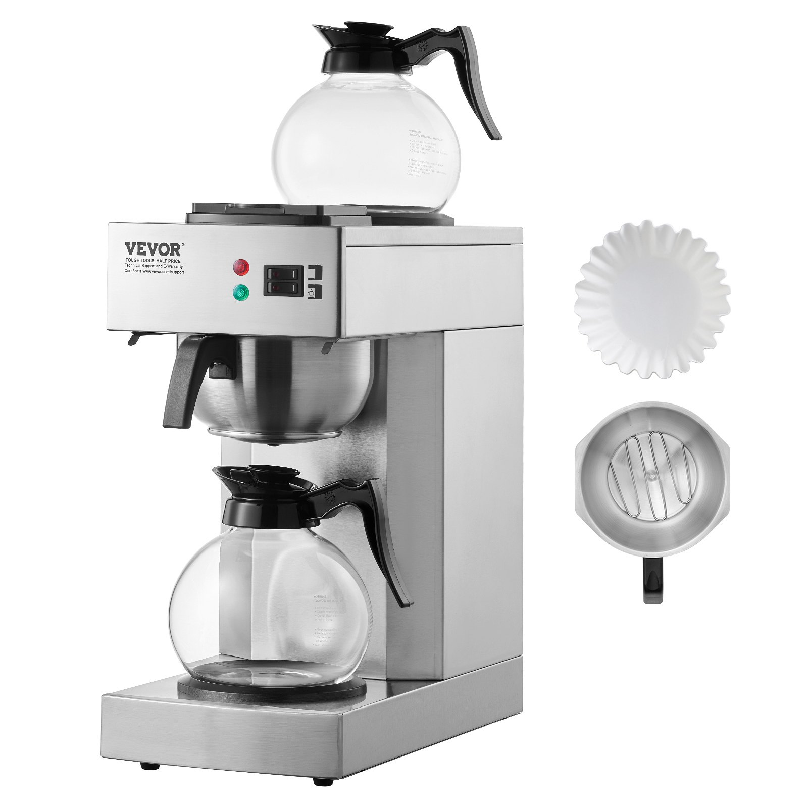 12 Cups Commercial Drip Coffee Maker with 2 Glass Carafes and 2 Warmers Office 12 Cups Commercial Drip Coffee Maker with 2 Glass Carafes and 2 Warmers Office