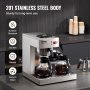 12 Cups Commercial Drip Coffee Maker with 3 Glass Carafes and 3 Warmers Office