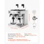 VEVOR Commercial Drip Coffee Maker, 24 Cups Coffee-Maker Machine with 4 Glass Carafes and 4 Decanter Warmer Plates, Stainless Steel Dual-Head Coffee Brewer, for Restaurant, Office, Coffee Shop & Home