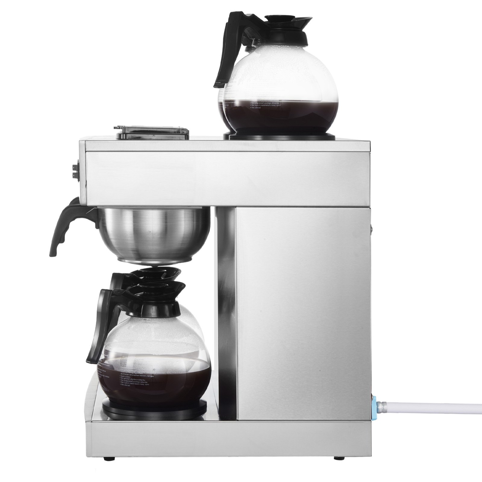 VEVOR Commercial Drip Coffee Maker, 24 Cups Coffee-Maker Machine with 4 Glass Carafes and 4 Decanter Warmer Plates, Stainless Steel Dual-Head Coffee Brewer, for Restaurant, Office, Coffee Shop & Home