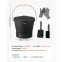 VEVOR Ash Bucket, 4 PCS with Lid, Shovel, Broom and Gloves, Metal Fireplace Charcoal Bucket and Ash Can, 9.8L Large Capacity for Fireplace, Fire Pits, Wood Burning Stoves, Indoor and Outdoor