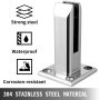 VEVOR Glass Railing Clamp 10PCS, Glass Railing 3.8x3.8x6.3 inch, Glass Clamp 304 Stainless Steel Silver for Glass Thickness 3/10" (8 mm) to 1/2" (12 mm), Balcony, Garden, Deck Handrail, Stair