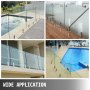 VEVOR Glass Railing Clamp 10PCS, Glass Railing 3.8x3.8x6.3 inch, Glass Clamp 304 Stainless Steel Silver for Glass Thickness 3/10" (8 mm) to 1/2" (12 mm), Balcony, Garden, Deck Handrail, Stair