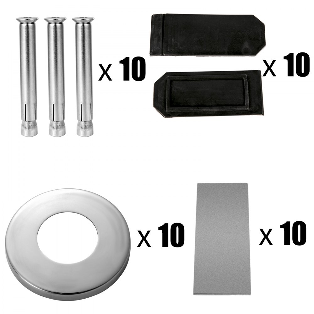 Vevor Glass Railing Clamp Spigot Glass Railing 10PCS Glass Clamp Stainless Steel