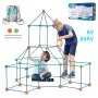 VEVOR Fort Building Kit for Kids, 120PCS STEM Building Toys, Educational Gift for 4 5 6 7 8+ Year Old Boys & Girls, Indoor Outdoor Play Tent Builder Set Construction Toys with 80 Rods and 40 Balls
