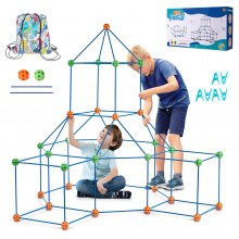 VEVOR Tent Fort Building Kit for Kids STEM Construction Toy Set Castle 120PCS