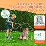 enfants construisant un dôme en utilisant le kit de fort de tente VEVOR dans un jardin, avec sac de rangement et clips de couverture inclus.