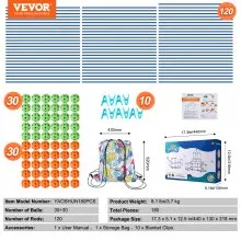 VEVOR Tent Fort Building Kit for Kids STEM Construction Toy Set Castle 180PCS