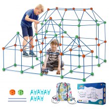 VEVOR Tent Fort Building Kit for Kids STEM Construction Toy Set Castle 180PCS
