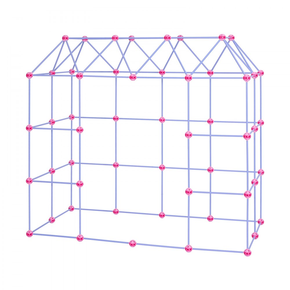 VEVOR Fort Building Kit for Kids, 225 PCS Creative STEM Construction Toys, for 4 5 6 7 8+ Year Old Boys Girls, Upgraded Balls, Ring & Ball Toss, Educational Activity, Indoor Outdoor Play, Storage Bag