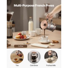 French Press Coffee Maker 34 oz Borosilicate Glass Coffee Tea Press Copper