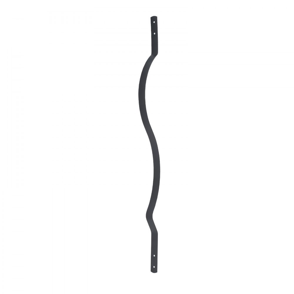 VEVOR 61 Pack Deck Balusters, 82 x 2.54 cm Metal Railing Spindles, Galvanized Steel Decking Stair Balusters with Screws, Stylish Wavy Design for Outdoor Deck, Porch & Staircase Railing Fence, Black