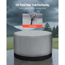 VEVOR Outdoor Hot Tub Cover Round 2000 x 850 mm Weatherproof and Waterproof Gray