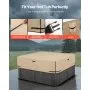 VEVOR Outdoor Hot Tub Cover, 85x85x20in/2160x2160x508mm Weatherproof & Waterproof Hot Tub Cover Protector, 600D Heavy Duty Oxford Fabric and 950N Tearing Strength, Square Spa Covers for Hottub, Brown