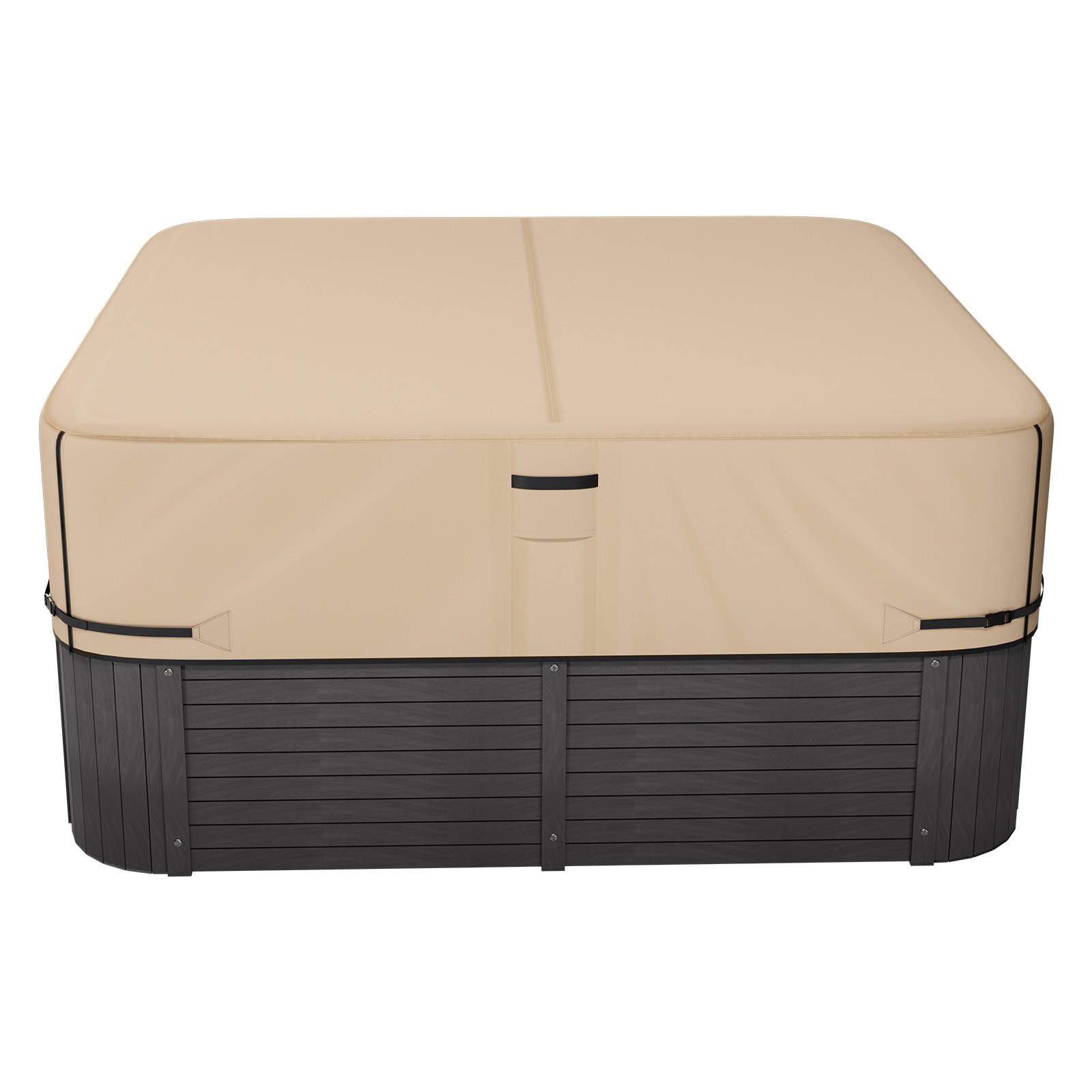 VEVOR Outdoor Hot Tub Cover, 85x85x20in/2160x2160x508mm Weatherproof & Waterproof Hot Tub Cover Protector, 600D Heavy Duty Oxford Fabric and 950N Tearing Strength, Square Spa Covers for Hottub, Brown