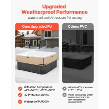 Outdoor Hot Tub Cover 90 x 90 x 20 Inch Weatherproof and Waterproof Brown