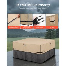 Outdoor Hot Tub Cover 90 x 90 x 20 Inch Weatherproof and Waterproof Brown