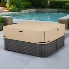 VEVOR Outdoor Hot Tub Cover 2413x2413x508mm Weatherproof and Waterproof Brown