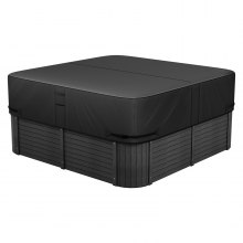 VEVOR Outdoor Hot Tub Cover, 95x95x20in/2413x2413x508mm Weatherproof & Waterproof Hot Tub Cover Protector, 600D Heavy Duty Oxford Fabric and 950N Tearing Strength, Square Spa Covers for Hottub, Black