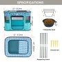 VEVOR Foldable Pet Playpen, 32'' x 24'' x 22'' Portable Dog Playpen, Crate Kennel for Puppy, Dog, Cat, Waterproof 600D Oxford Cloth, Removable Zipper, for Indoor Outdoor Travel Camping Use (Rectangle,