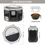 VEVOR Foldable Pet Playpen, 36 inch Portable Dog Playpen, Crate Kennel for Puppy, Dog, Cat, Premium Waterproof 600D Oxford Cloth, Removable Zipper, for Indoor Outdoor Travel Camping Use (Octagon, M)
