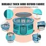 VEVOR Foldable Pet Playpen, 44'' x 44'' x 24'' Portable Dog Playpen, Crate Kennel for Puppy, Dog, Cat, Waterproof 600D Oxford Cloth, Removable Zipper, for Indoor Outdoor Travel Camping (Round, L)